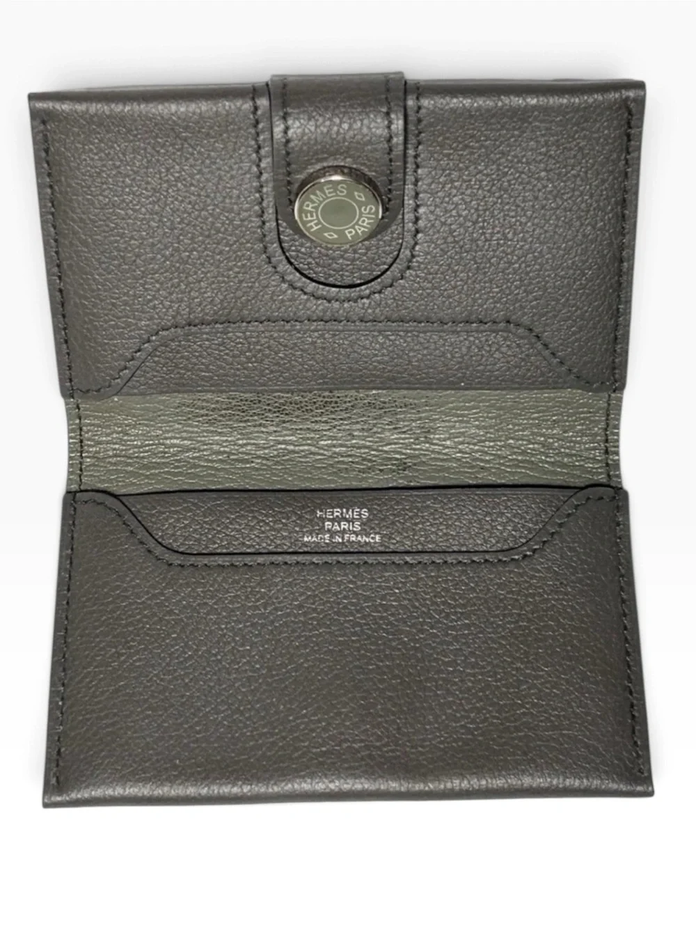 Hermes R.M.S. Card Holder Gris Meyer Evercolor 2023 B Stamp